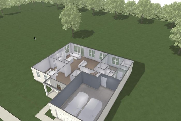 First floor layout with the roof removed