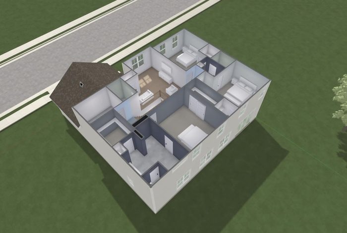 Second floor layout with the roof removed