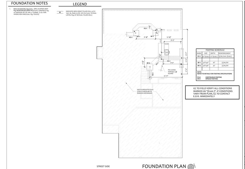 Foundation plan drawing sheet